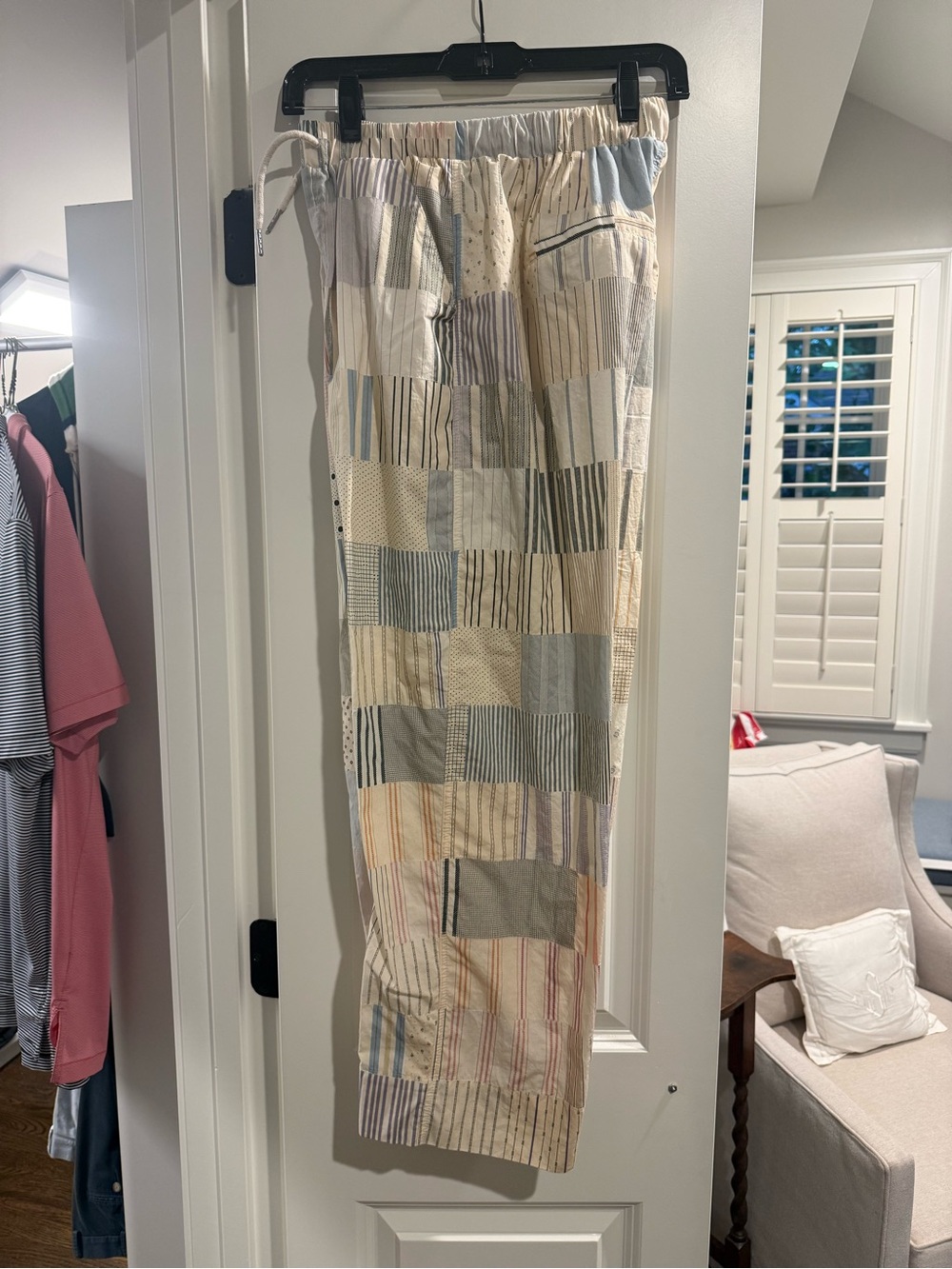 Sea New York Neutral Multi Patchwork Drawstring Joggers